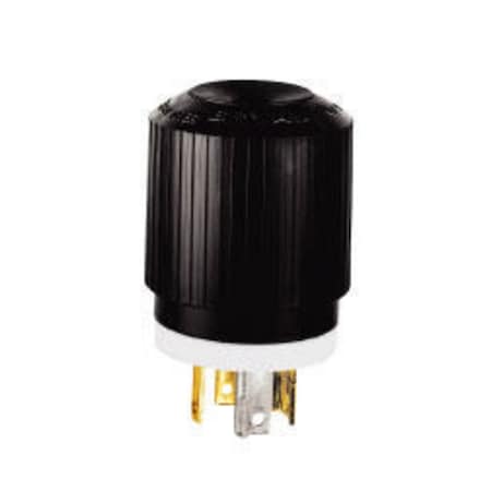 Bryant Locking Plug, FSL4-P, 30 A, 120/208V AC, Three Phase, 3 Pole, Screw Terminals, Black, White FSL4NP
